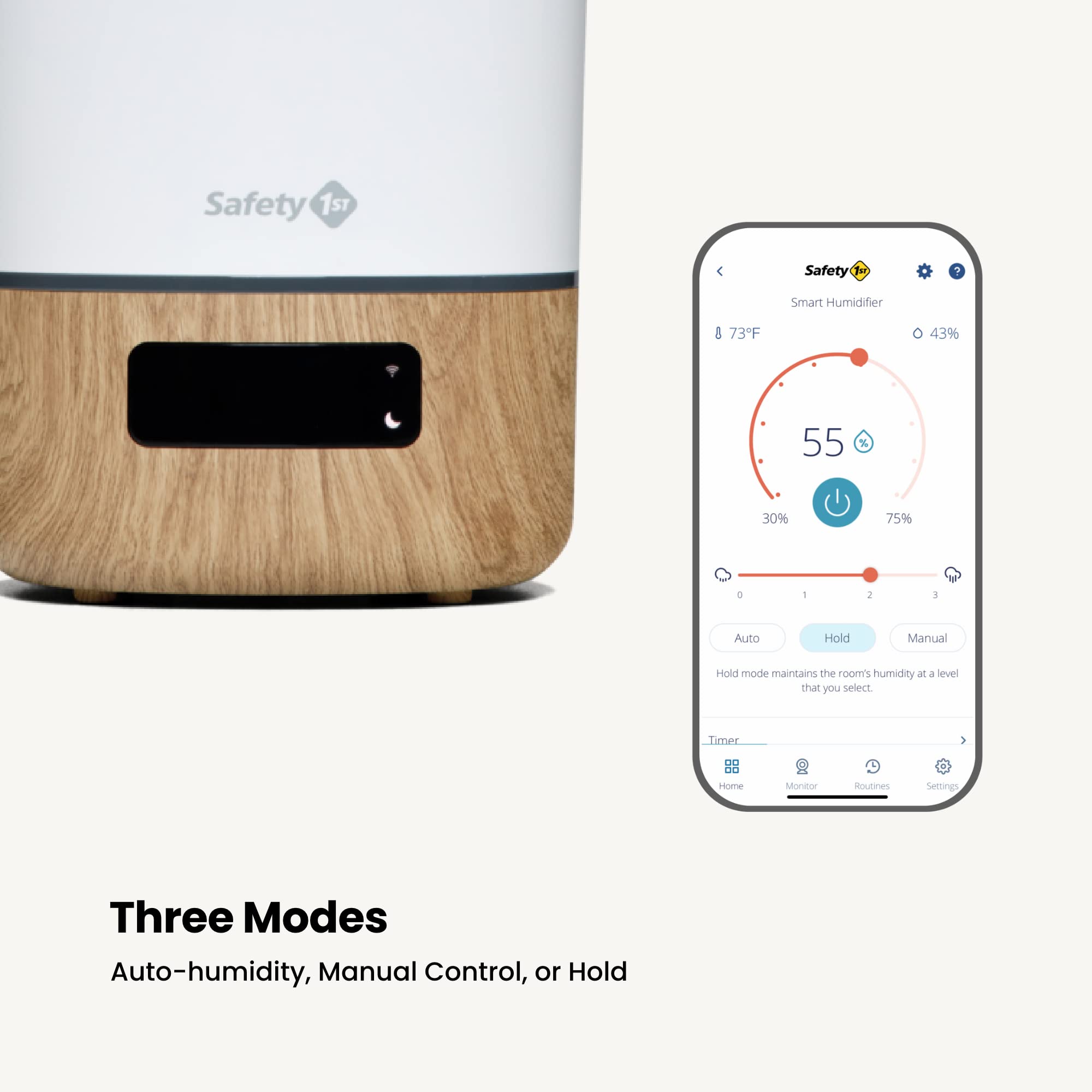 Safety 1st Connected Smart Humidifier — 1 Gallon (3.8L) Tank Size, Cool Mist Humidifier with Hygrometer and Nightlight, and Whisper Quiet for Baby Bedroom, Nursery, iOS and Android Compatible - Image 6