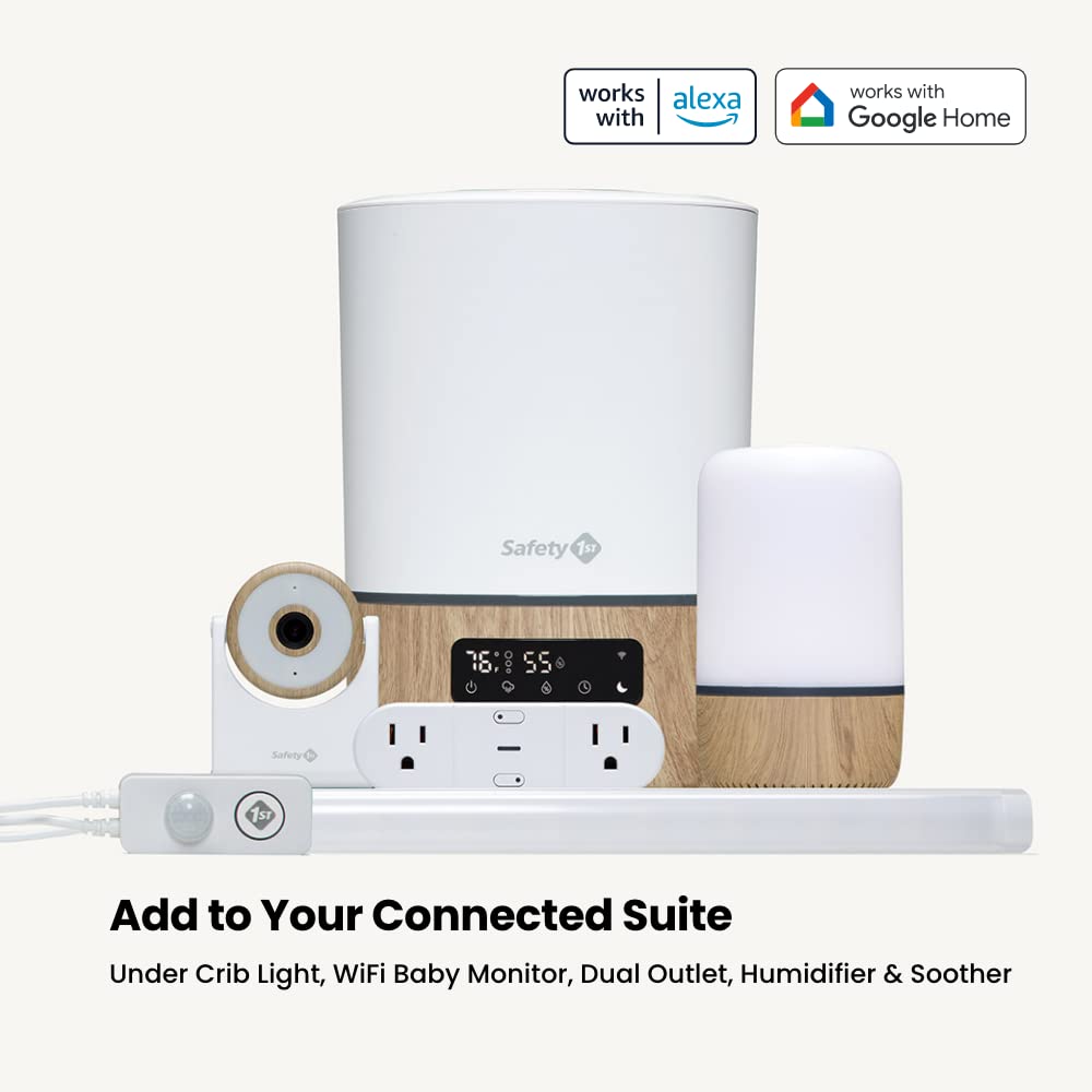 Safety 1st Connected Smart Humidifier — 1 Gallon (3.8L) Tank Size, Cool Mist Humidifier with Hygrometer and Nightlight, and Whisper Quiet for Baby Bedroom, Nursery, iOS and Android Compatible - Image 8