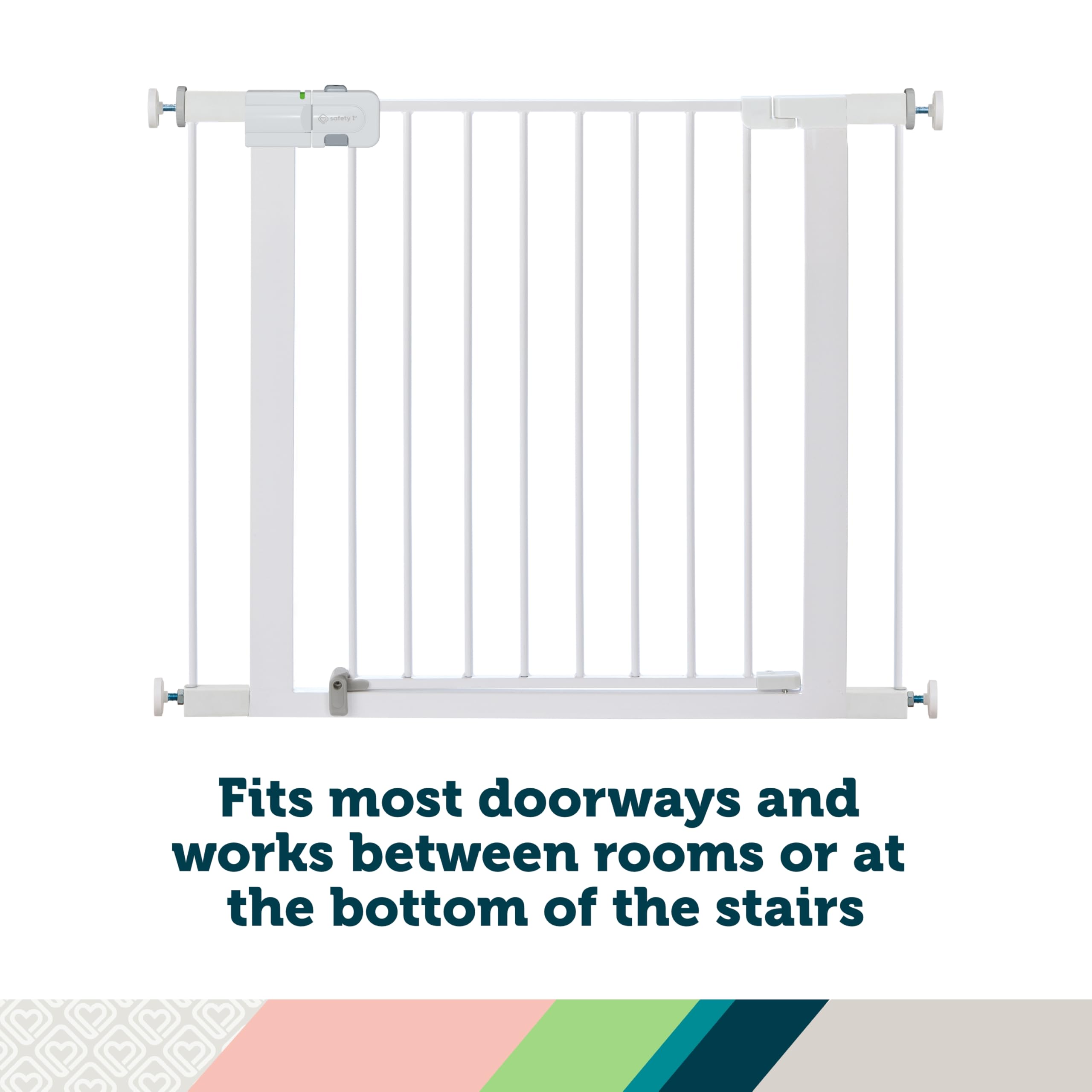 Safety 1st Easy Install Walk Thru Baby Gate for Doorway With Door, Dog Gates, Fits 29"-38", Easy Install 28" Tall, White - Image 7