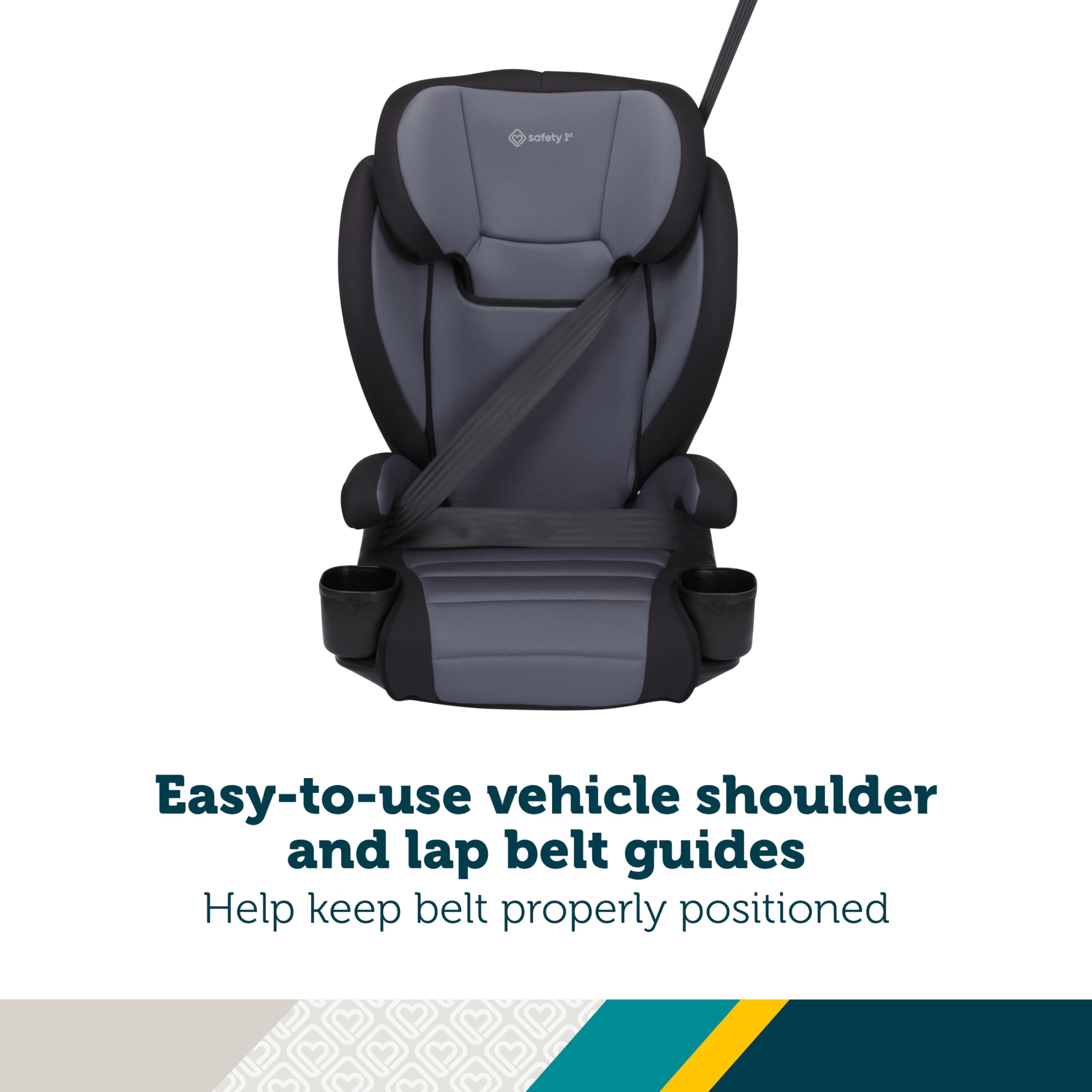Safety 1st Grow and Go 2-in-1 Booster Car Seat with ComfortWings, Converts High-Back to Backless, 19" Wide, Fits 3 Across, Lightweight, Foldable, Easy-Clean, Cup Holders, 40-100 lbs, Sea Serpent - Image 5