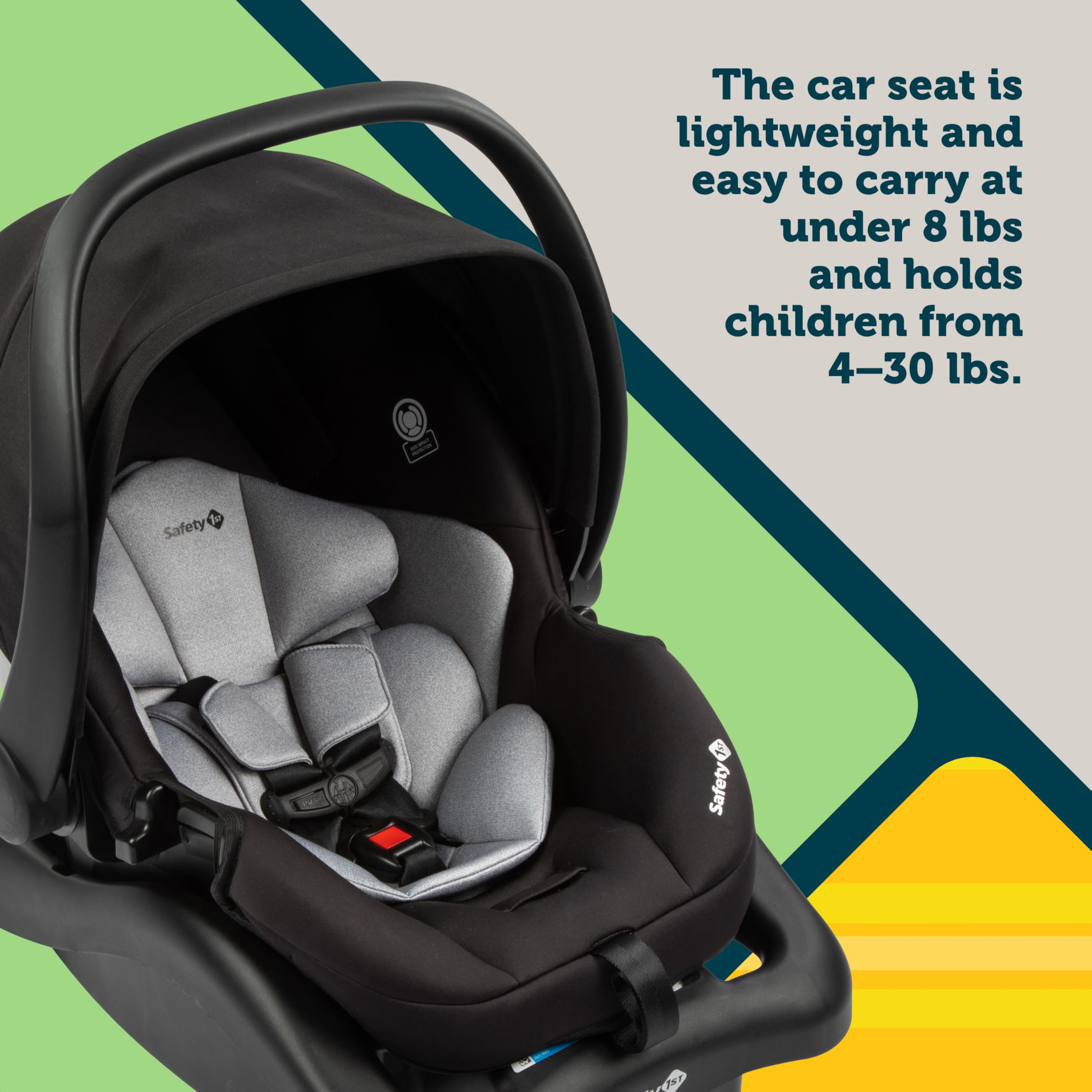 Safety 1st Grow and Go Flex 8-in-1 Car Seat Stroller Combo, Baby Stroller Travel Systems for Infants 4-30 lbs, Stroller and Carseat Combo Set, Forest Tide - Image 7