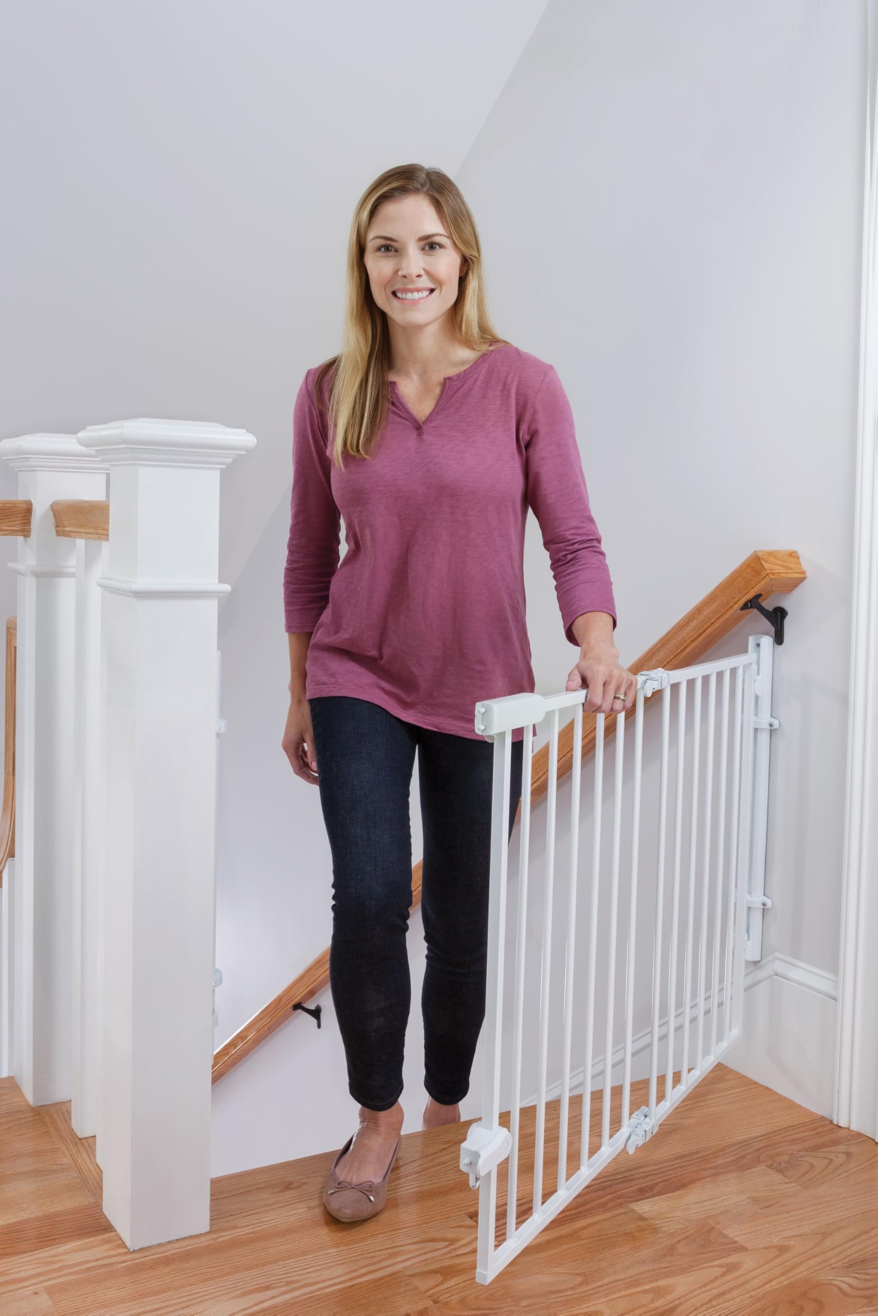 Safety 1st Ready To Install Everywhere Baby Gate, Multi-use Baby Gate with Door for Doorways, Hallways and Stairs, White - Image 11