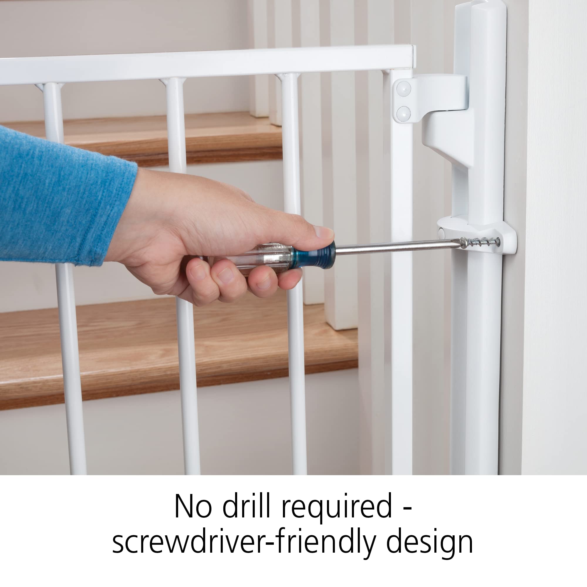 Safety 1st Ready To Install Everywhere Baby Gate, Multi-use Baby Gate with Door for Doorways, Hallways and Stairs, White - Image 6